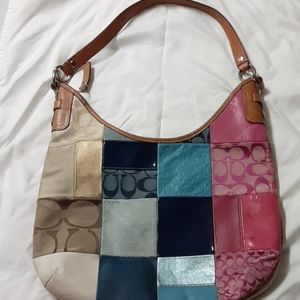 Coach Patchwork Convertible Hobo Handbag